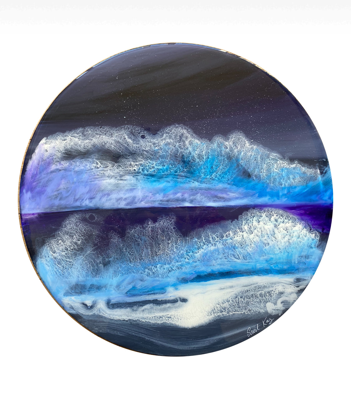 Dark Seascape Art | Circle 40 cm