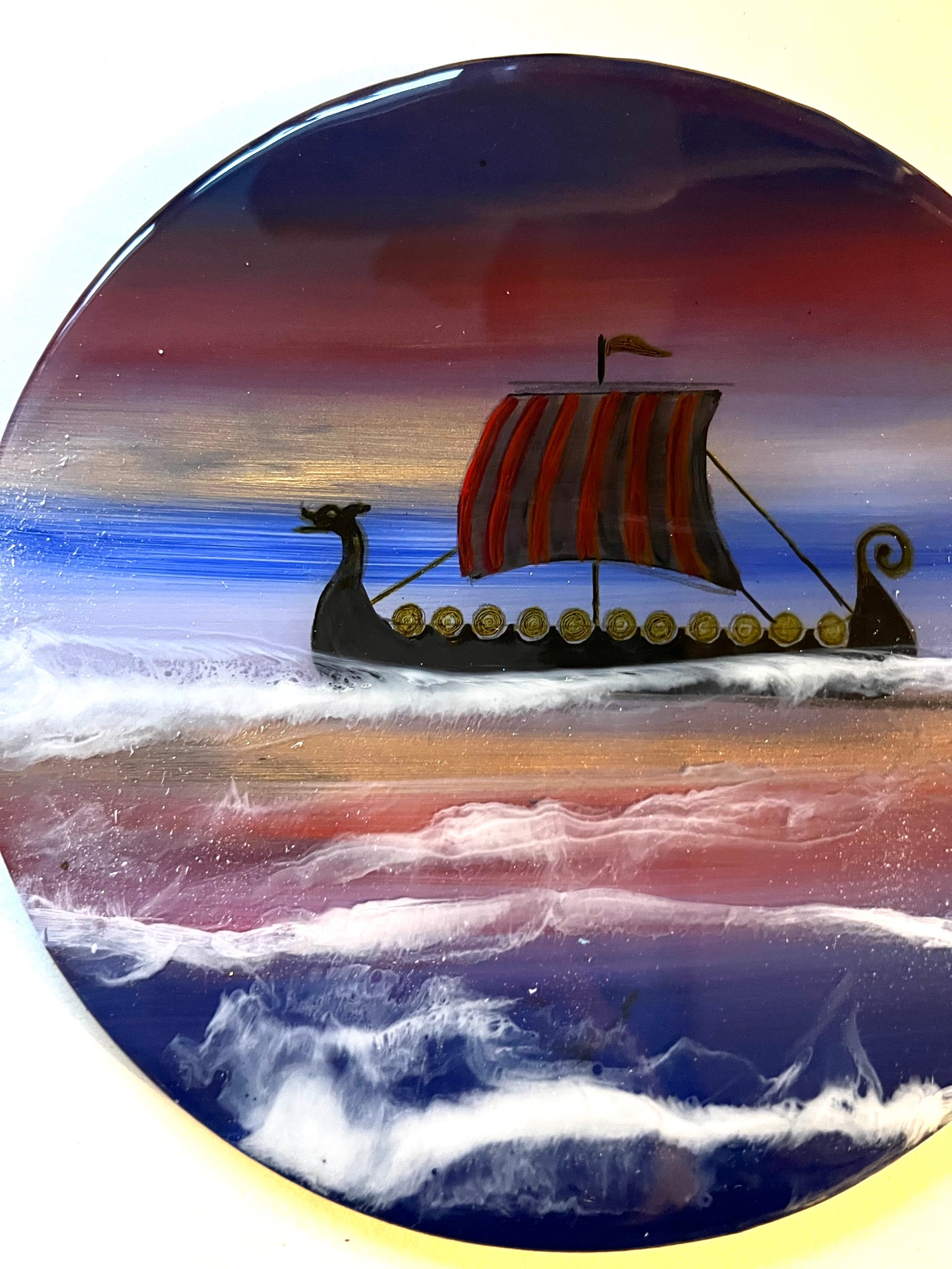 Viking ship Resin Artwork | circle