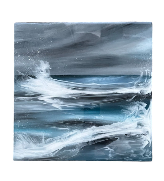 Neutral Seascape Resin Artwork | Square