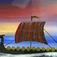 Viking ship Resin Artwork | circle