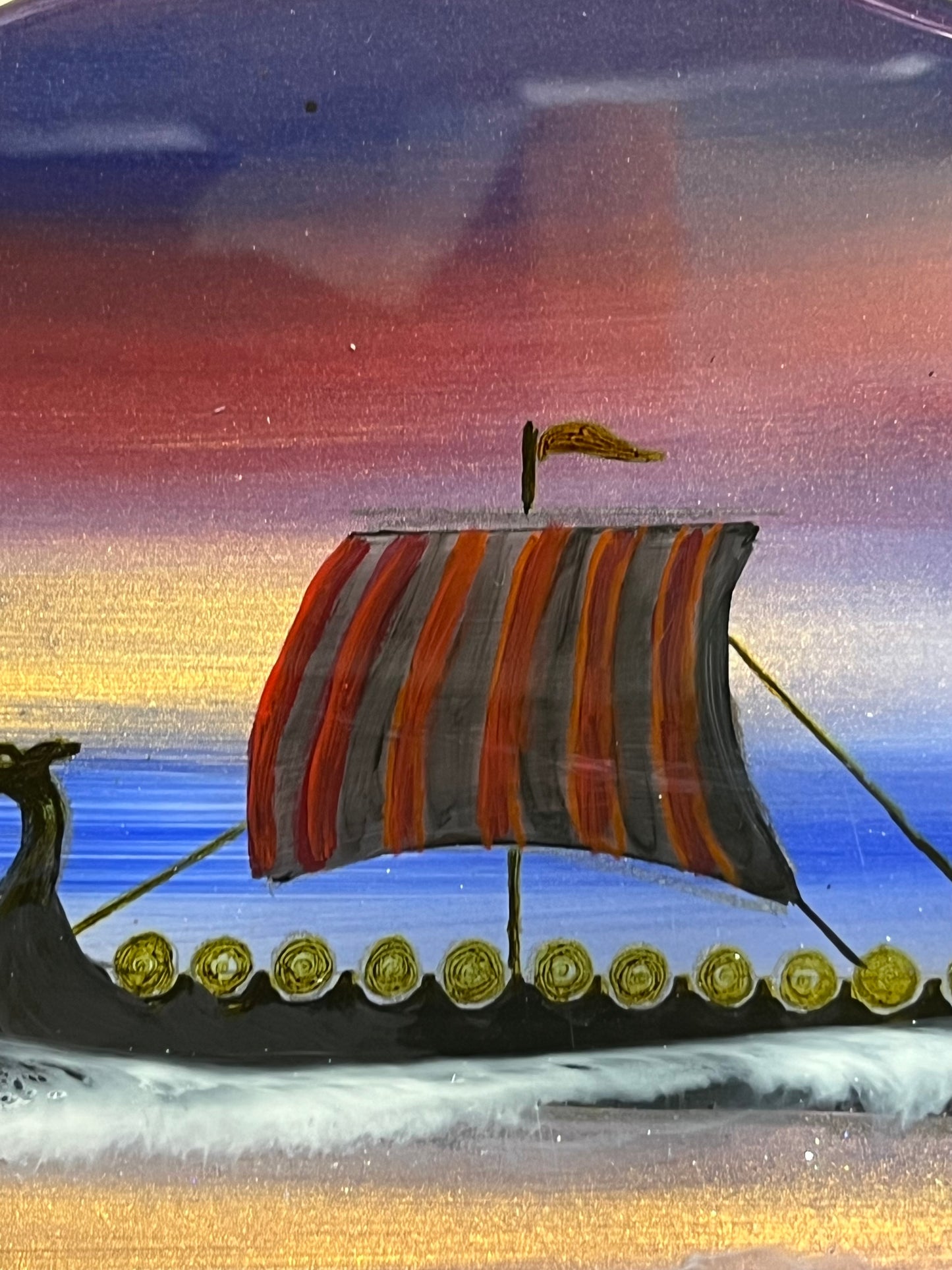 Viking ship Resin Artwork | circle