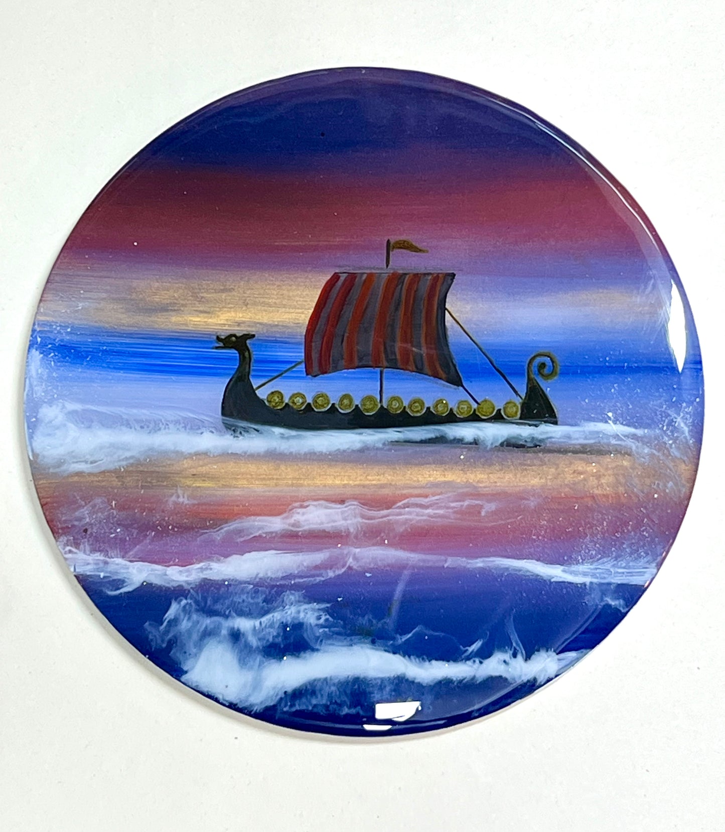 Viking ship Resin Artwork | circle