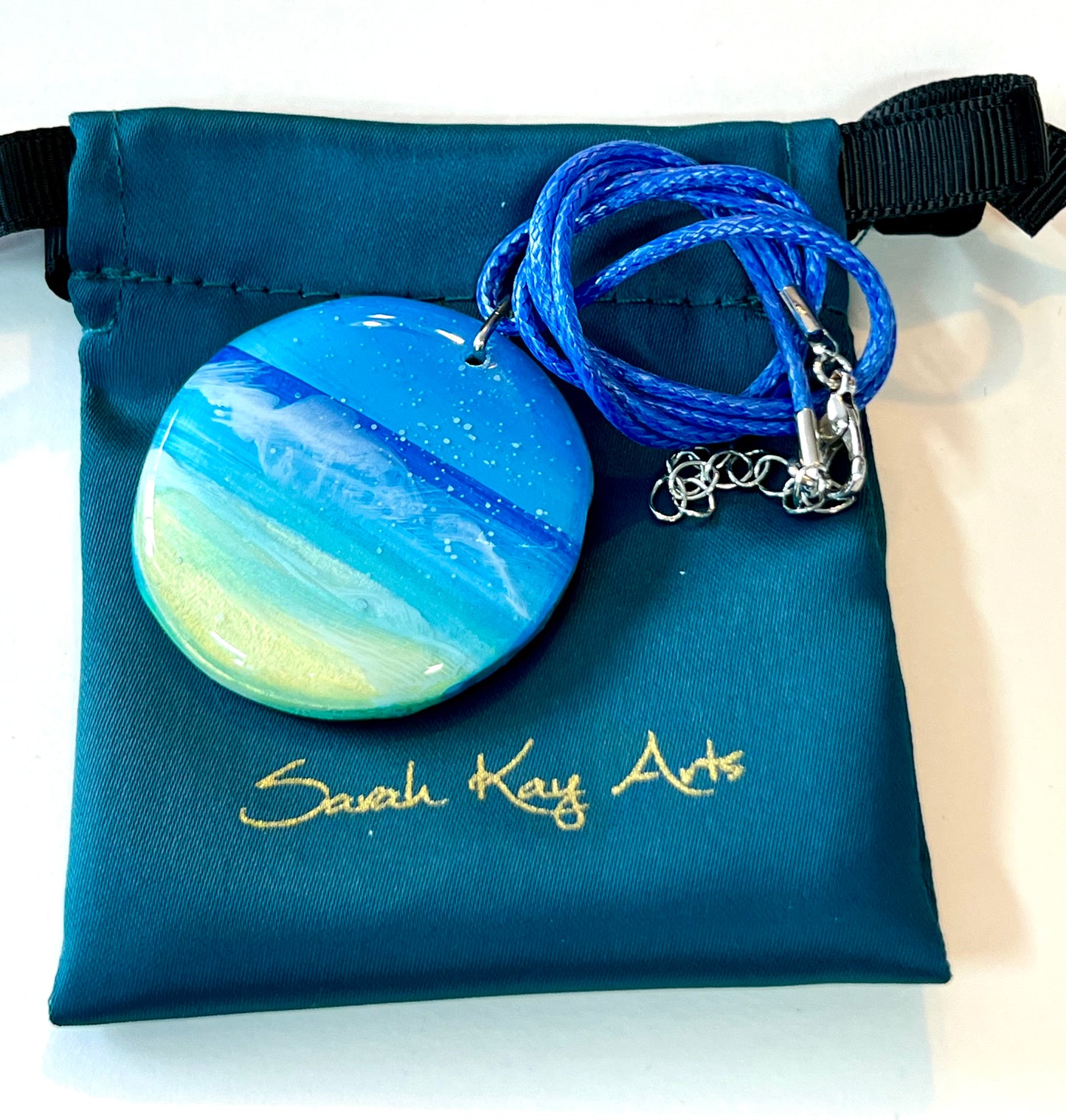 Beach Original Glossy Seascape Resin Pendants