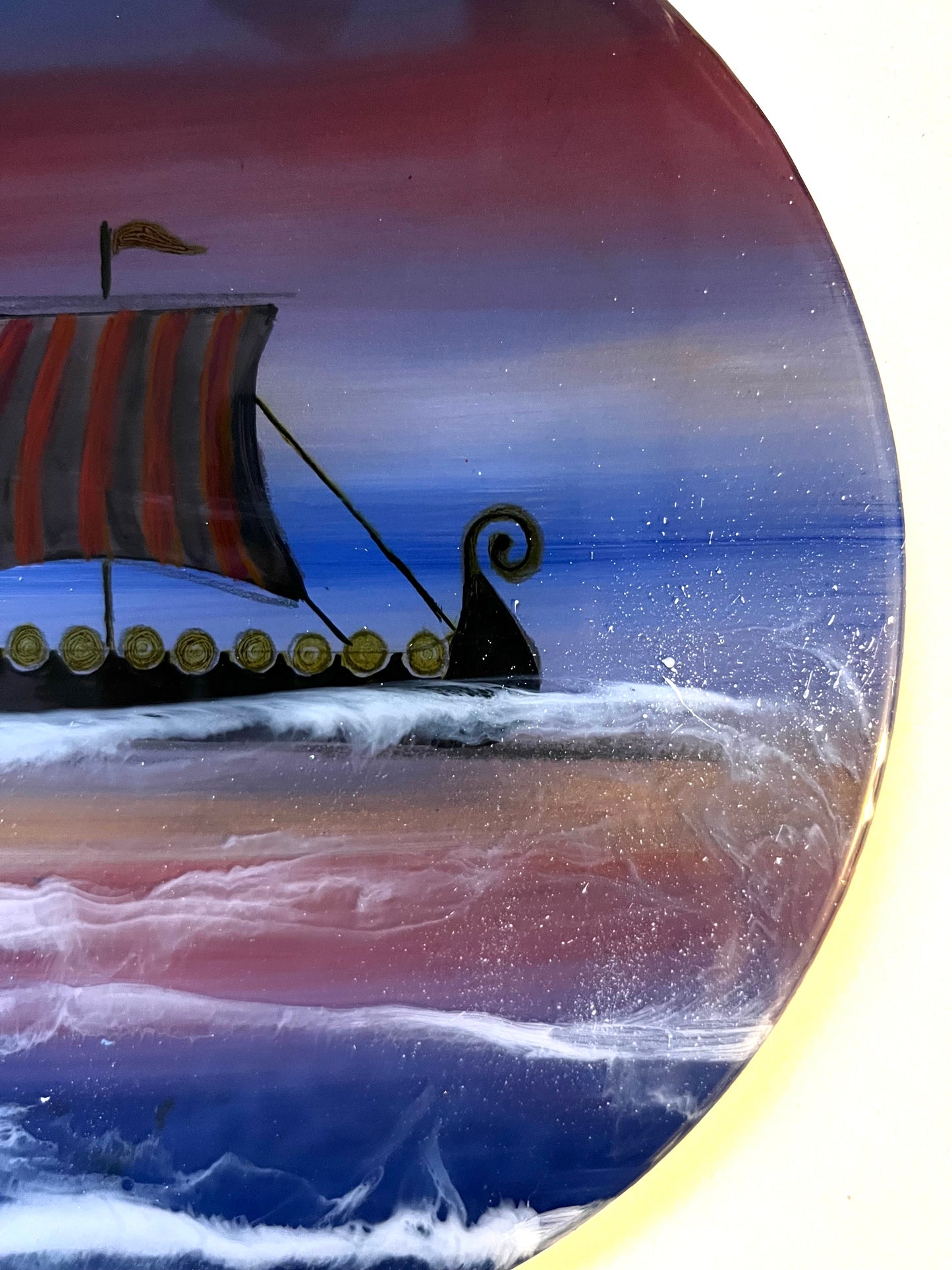 Viking ship Resin Artwork | circle