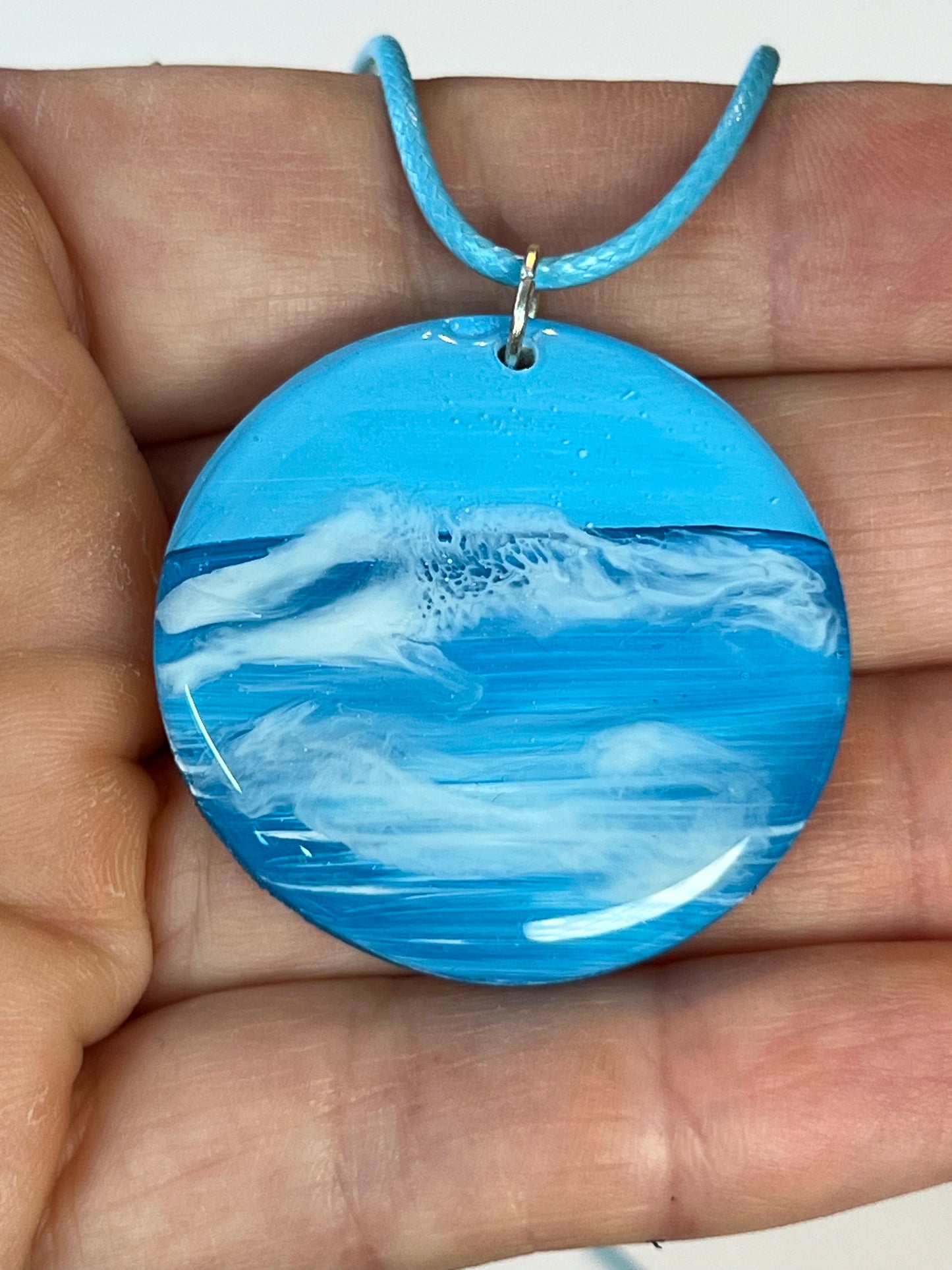 Beach Original Glossy Seascape Resin Pendants