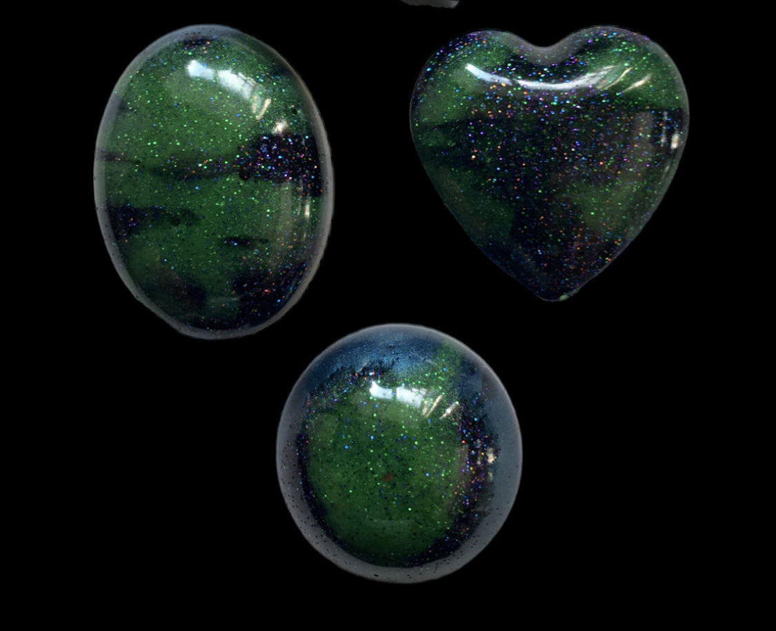 Aurora Borealis Chunky Resin Brooch