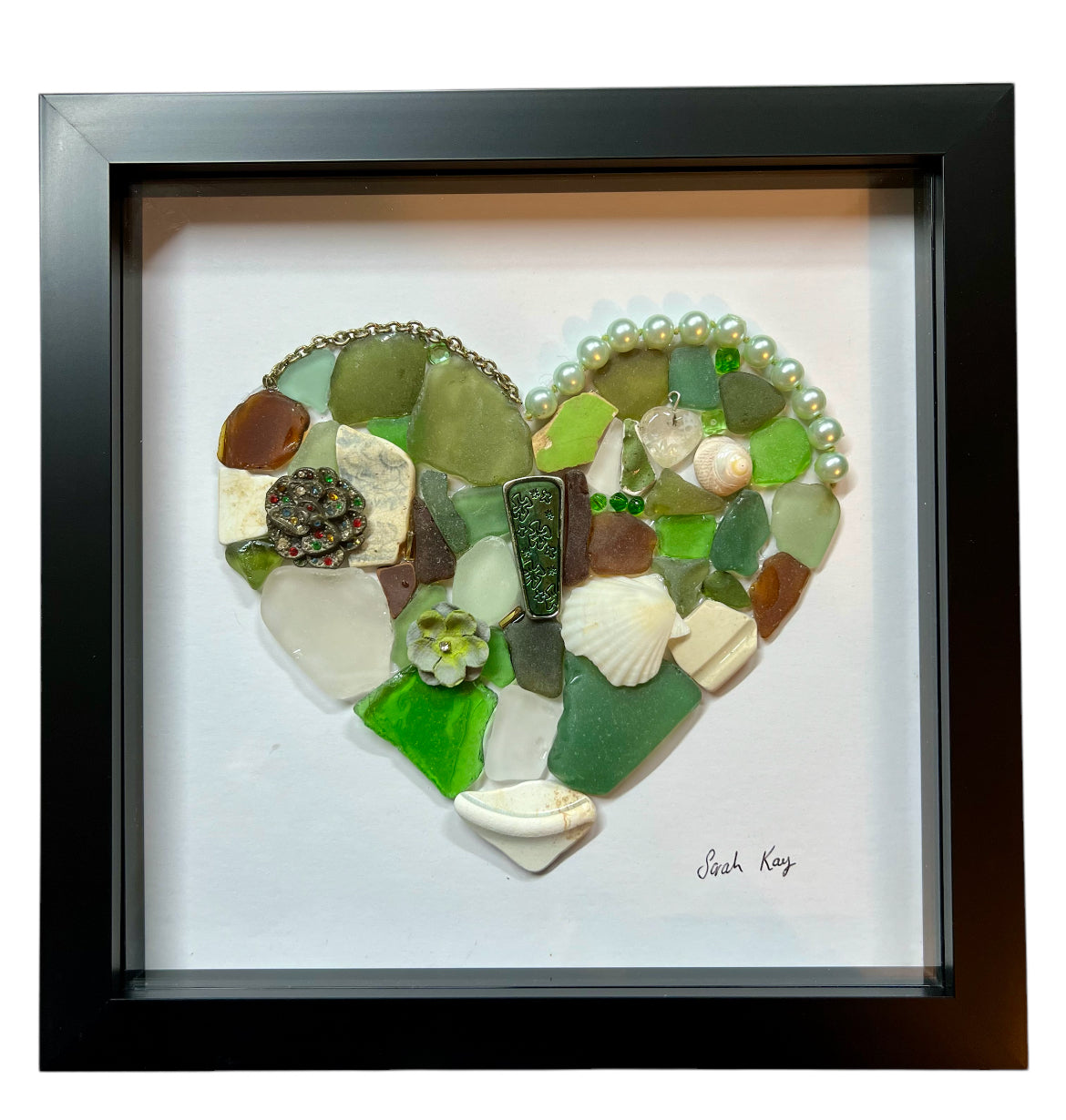 Large heart Mosaic | Greens