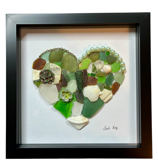 Large heart Mosaic | Greens