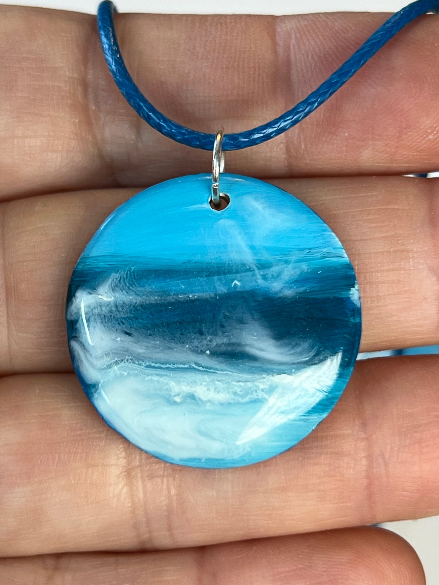 Beach Original Glossy Seascape Resin Pendants