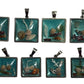 Sea blue beach treasure pendants.