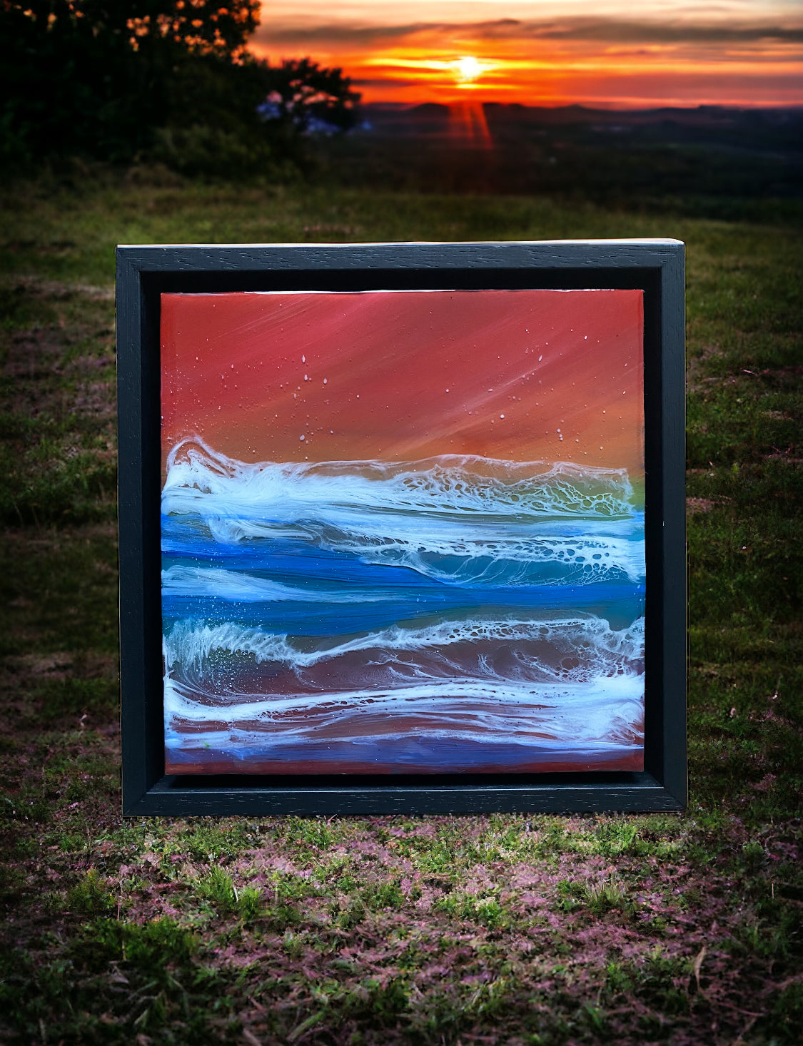 Islands Sunset Resin Artwork | Square