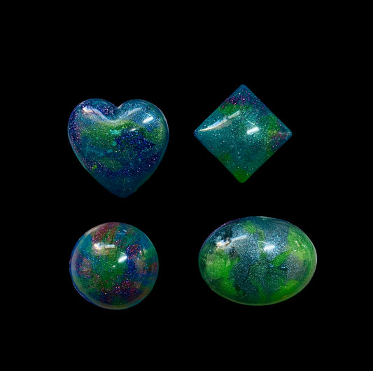 Aurora Borealis Chunky Resin Brooch