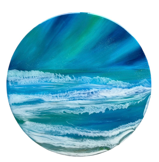 Ultimate Aurora Seascape Art | Circle 60 cms