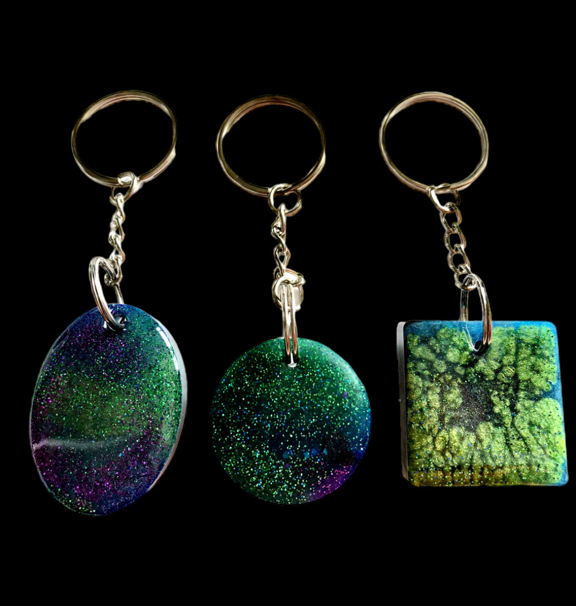 Aurora Borealis Glow In The Dark Resin Keyring