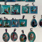 Sea blue beach treasure pendants.