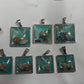 Sea blue beach treasure pendants.