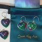 Aurora Borealis Love Heart Resin Earrings